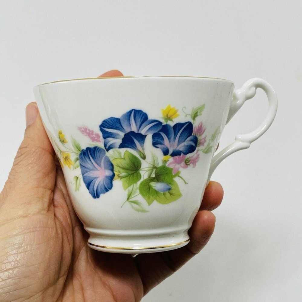 Royal Stuart England Teacup Morning Glory Tea Cup Blue Flower Garden Replacement